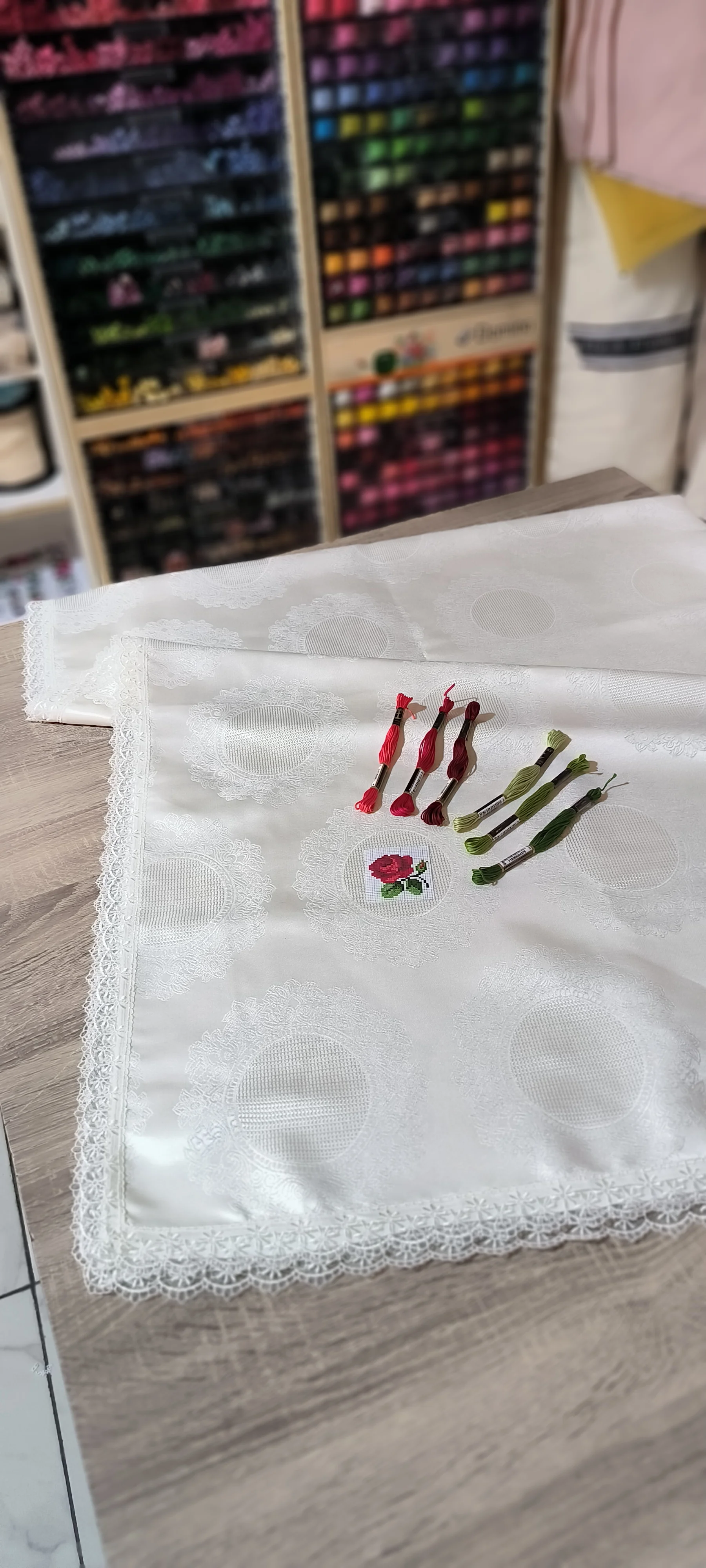 Kanaviçe İşleme kiti/ masa örtüsü etamin boşluklu