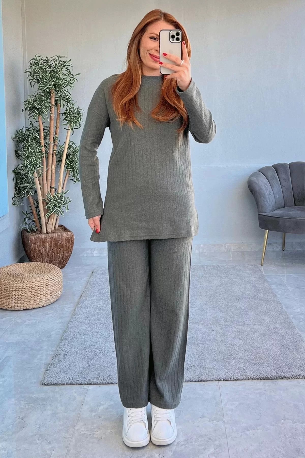 Fitilli Kaş Korse Kumaş Haki İkili Takım
