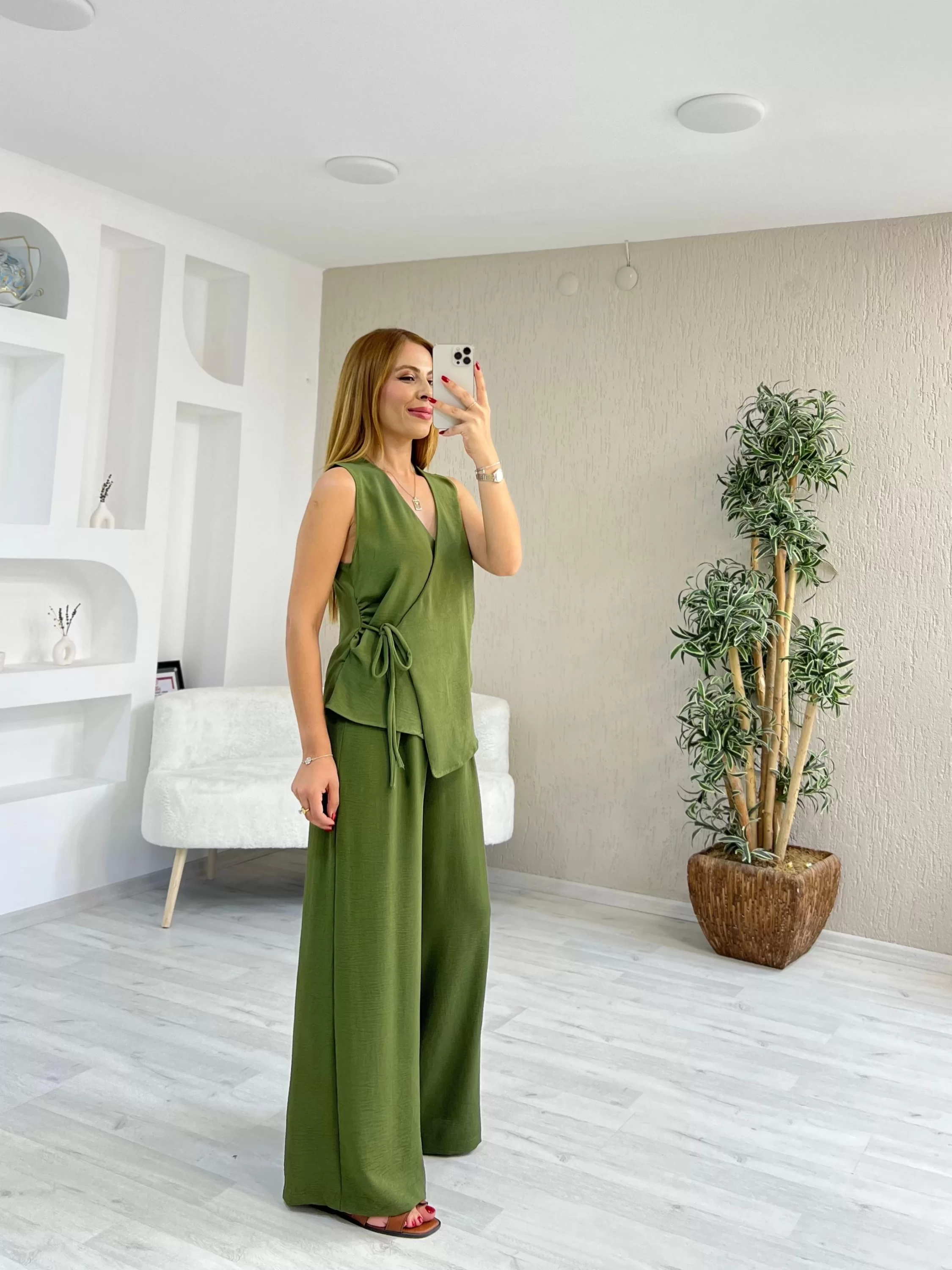 Ayrobin Kruvaze Bağlamalı Takım Yeşil