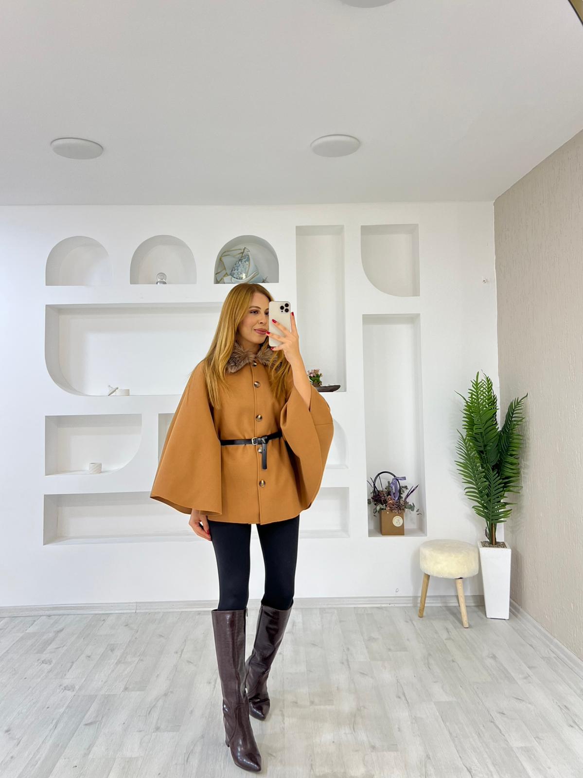 Kendinden Kemerli Panço Ceket