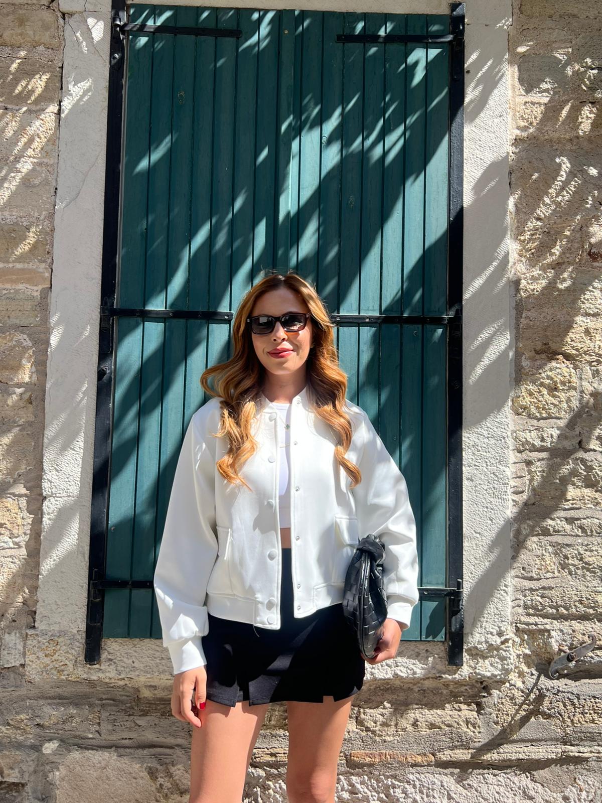 Scuba Bomber Ceket - Beyaz