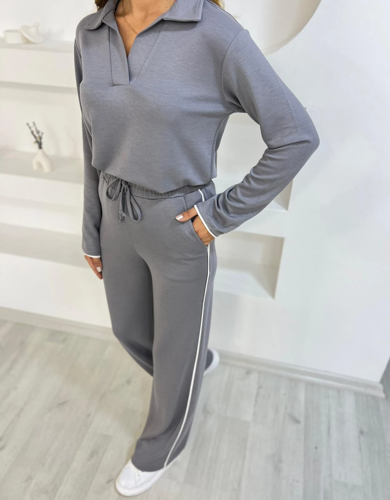 Modal Polo Yaka Uzun Kollu Takım