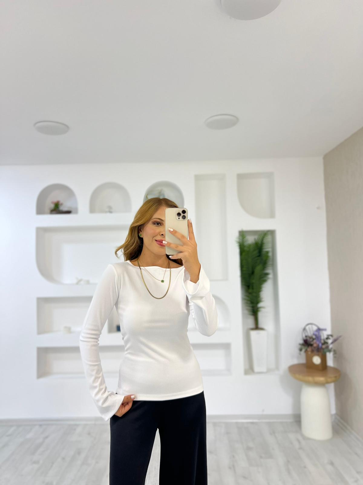 Kaşkorse İspanyol Bluz - Beyaz