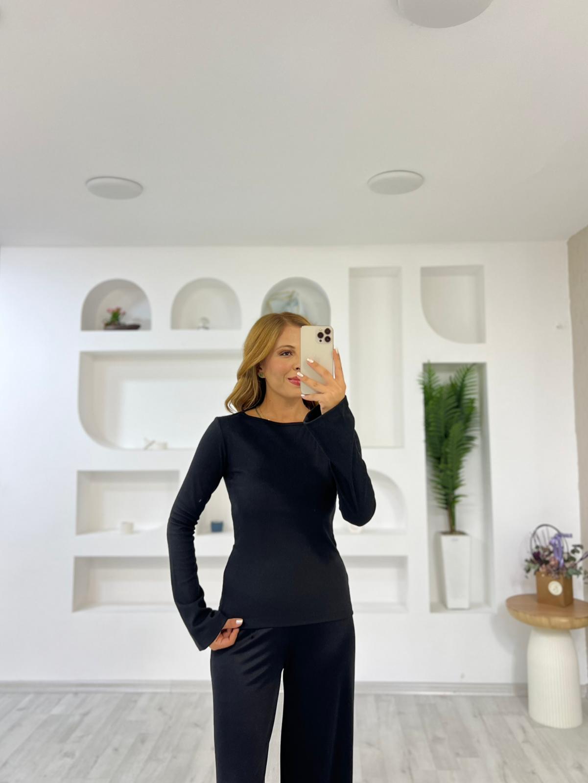 Kaşkorse İspanyol Bluz - Siyah