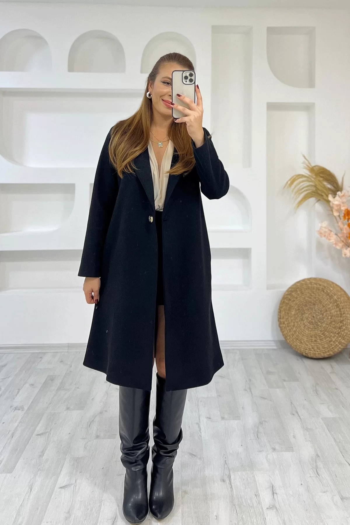 Zara Kaşe Siyah Kaban