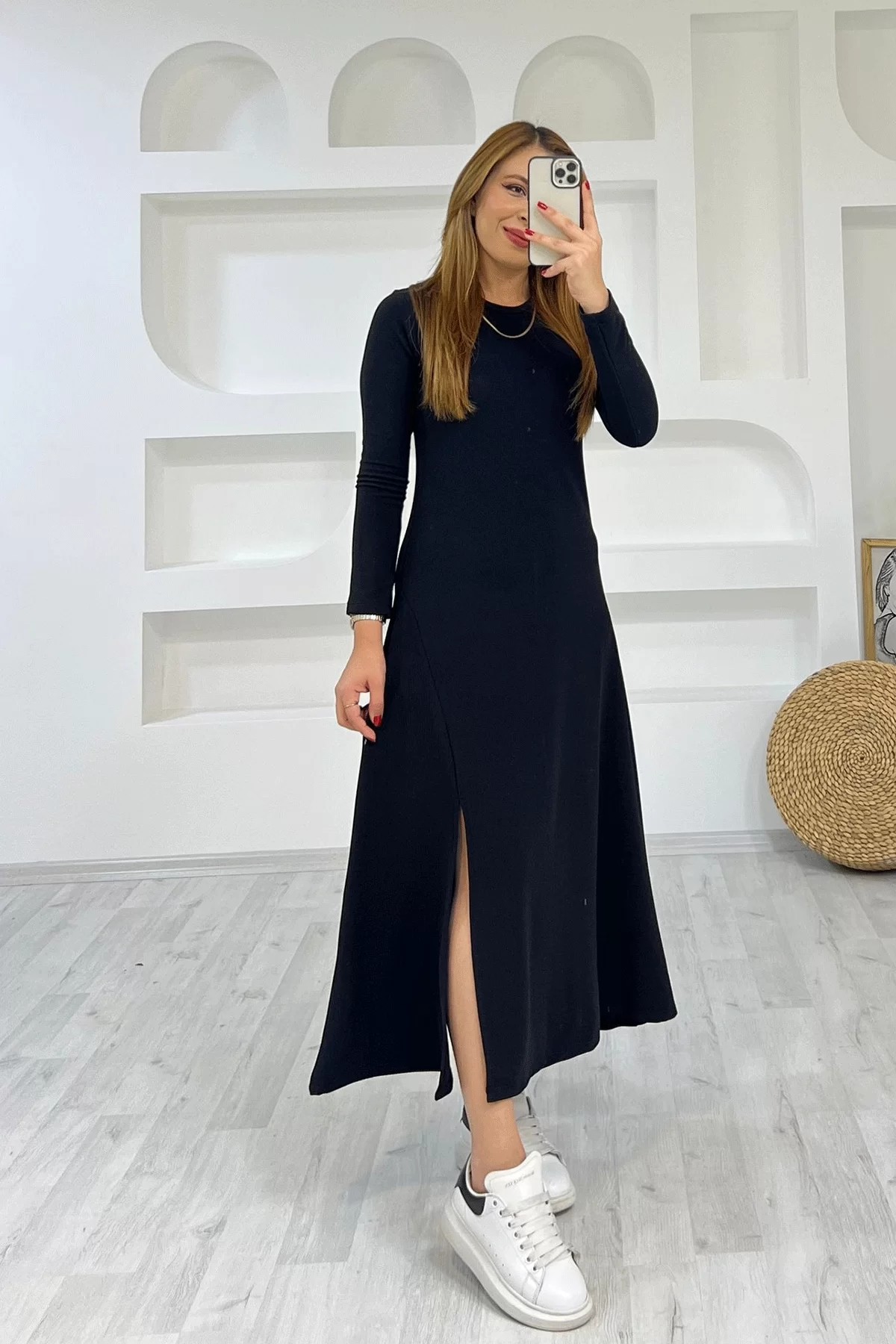 Ottoman Maxi Siyah Elbise