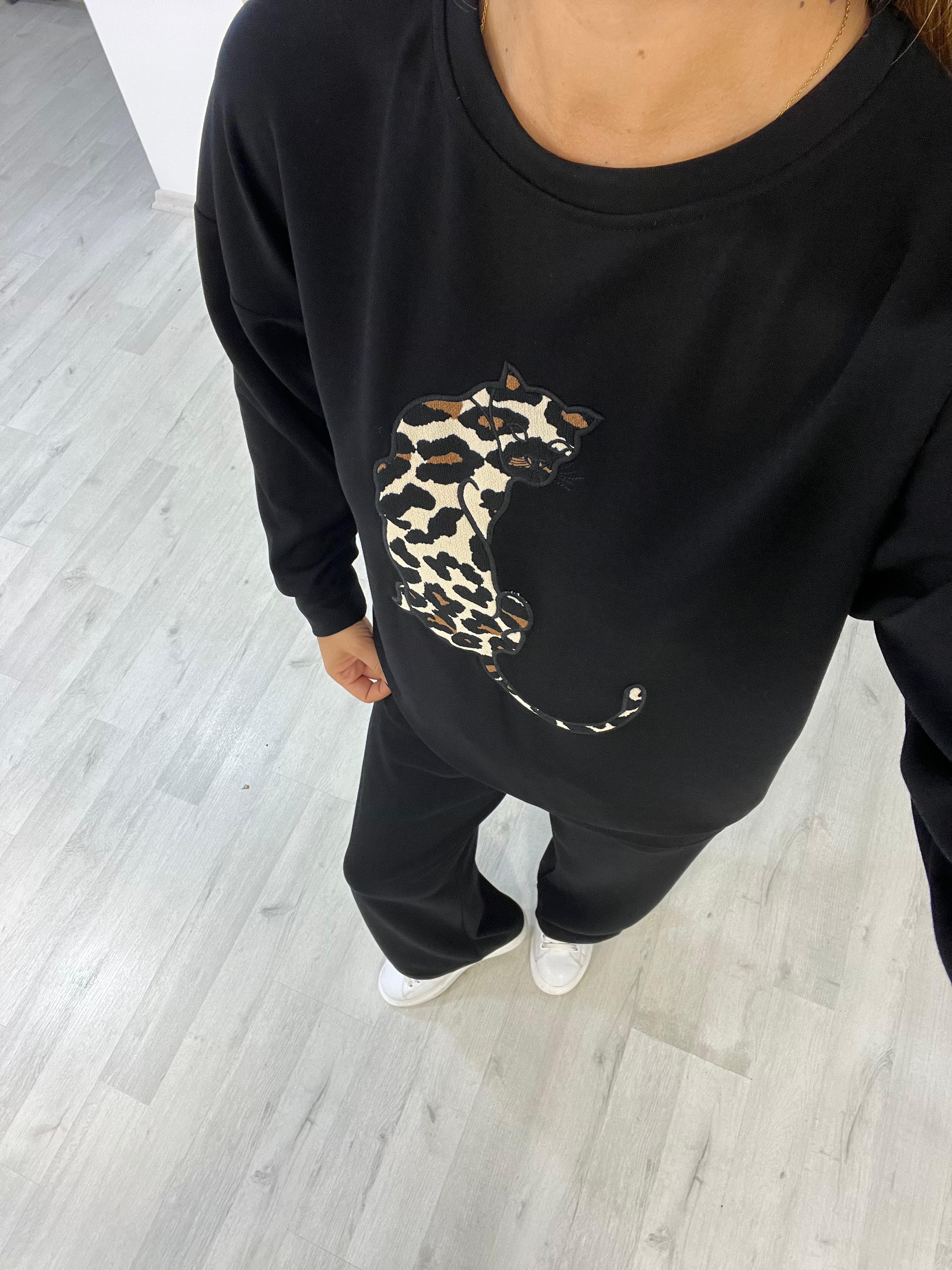 Modal Leopar Nakışlı Takım