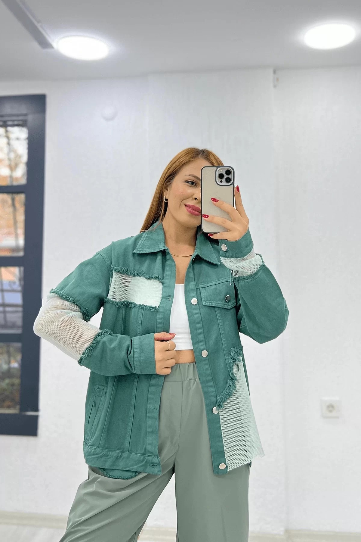 File Garnili Yeşil Ceket