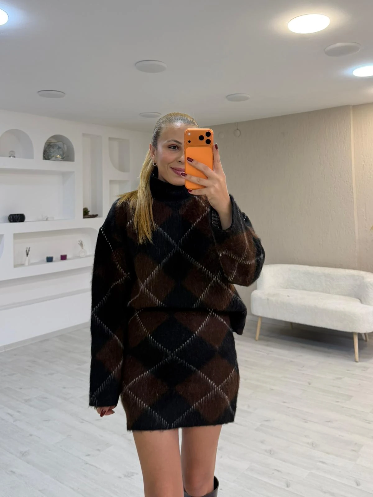 Baklava Desen Etekli Takım