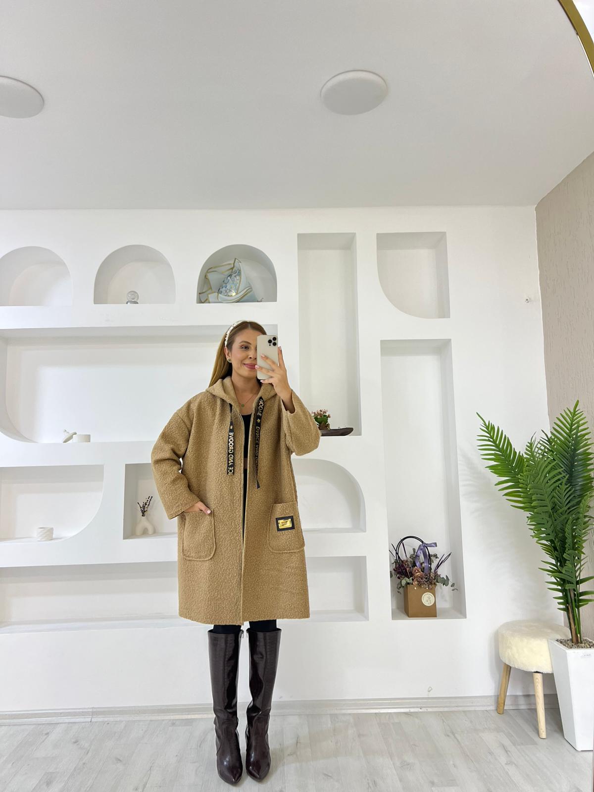 ZR Uzun Fermuarlı Buklet Ceket