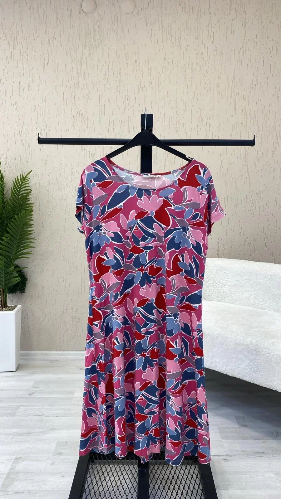 Desenli Viskon Elbise