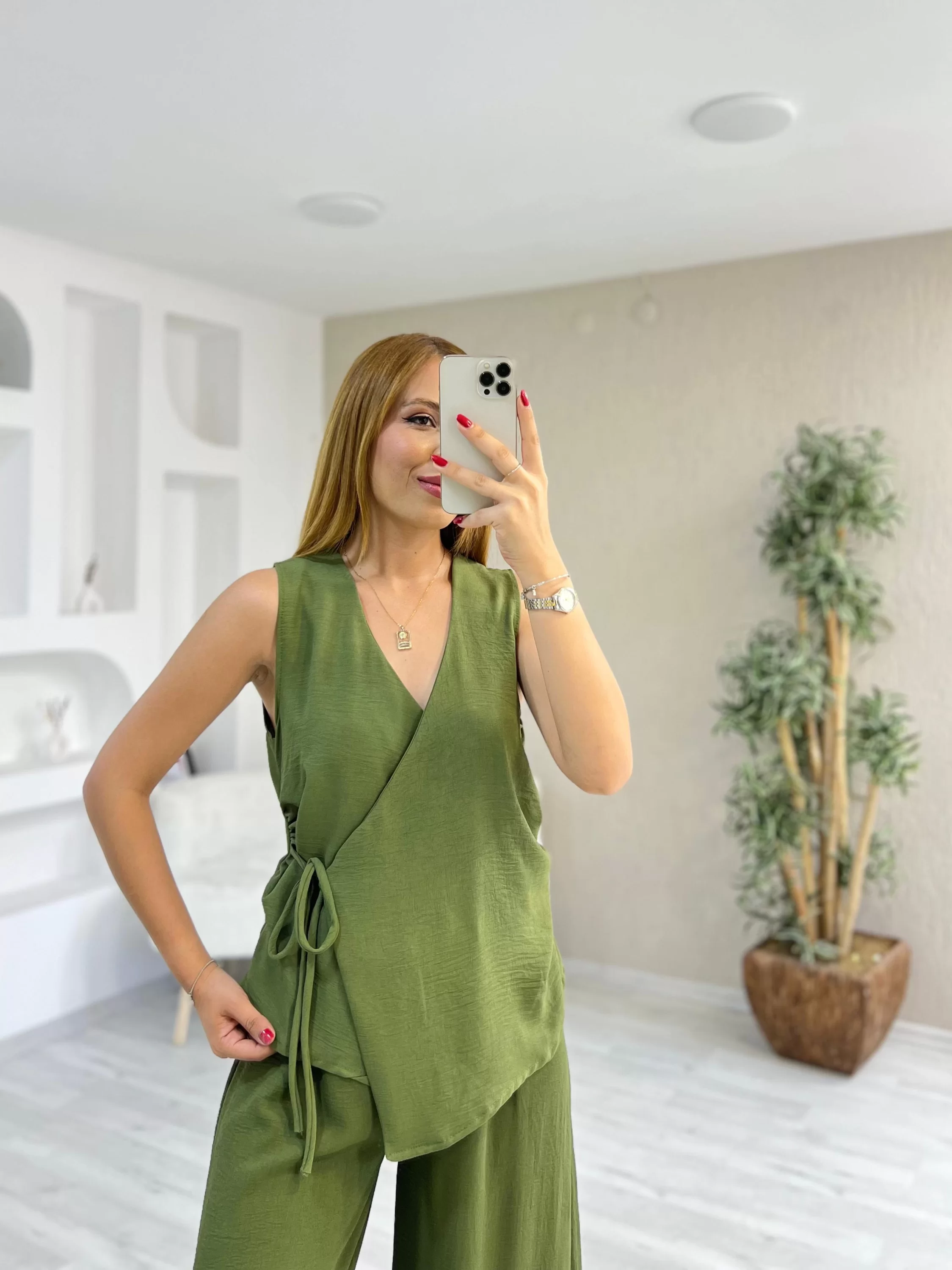 Ayrobin Kruvaze Bağlamalı Takım Yeşil