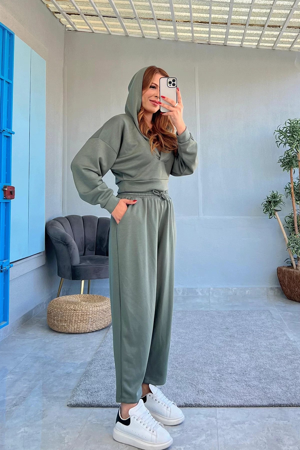 Oysho Crop Yeşil Takım