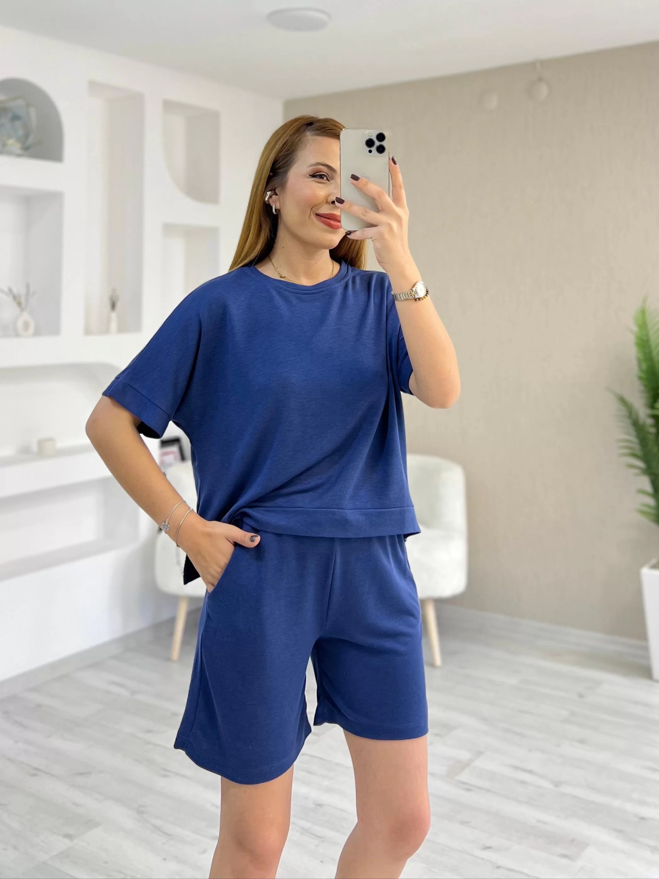 Pike Modal Kumaş Şortlu Takım Mavi