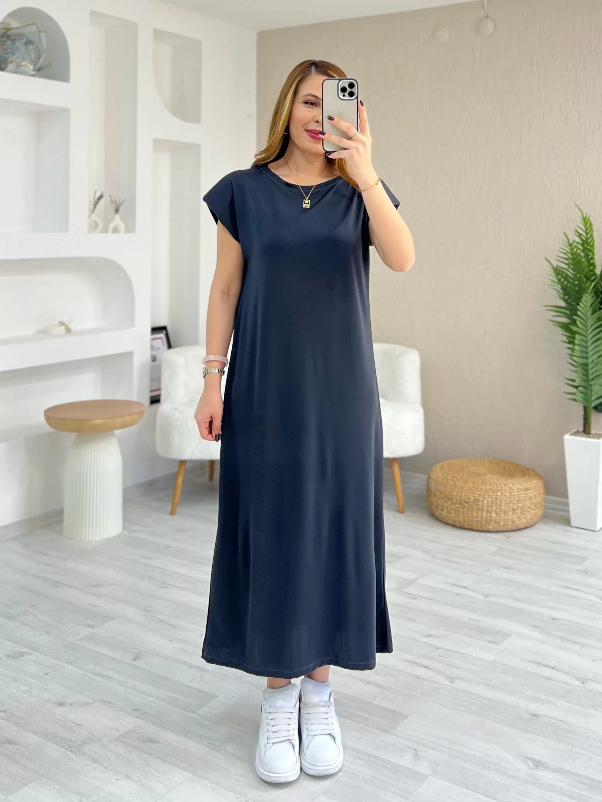 Oysho Vatkalı Pike Elbise Antrasit