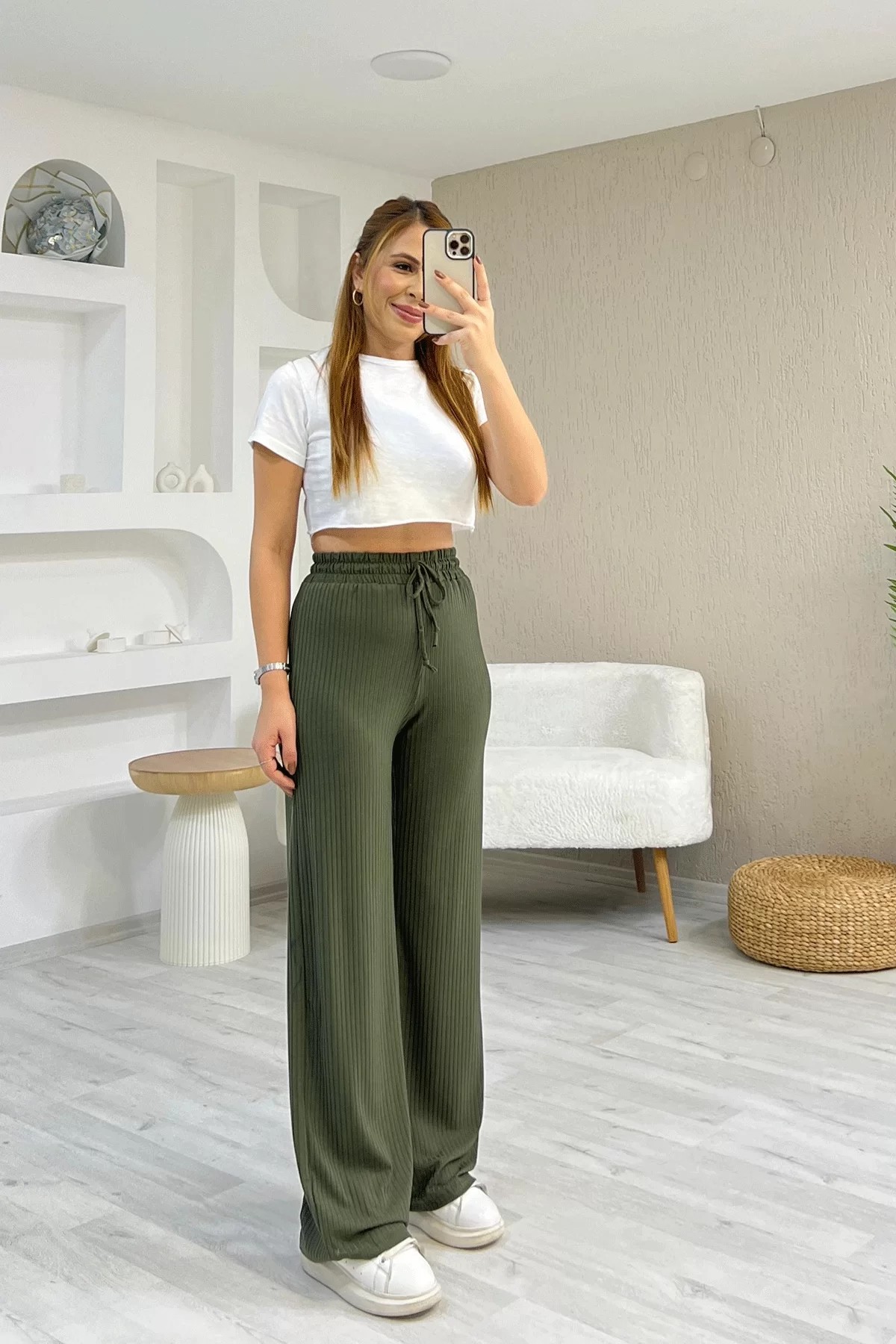 Fitilli Kaşkorse Yeşil Pantolon