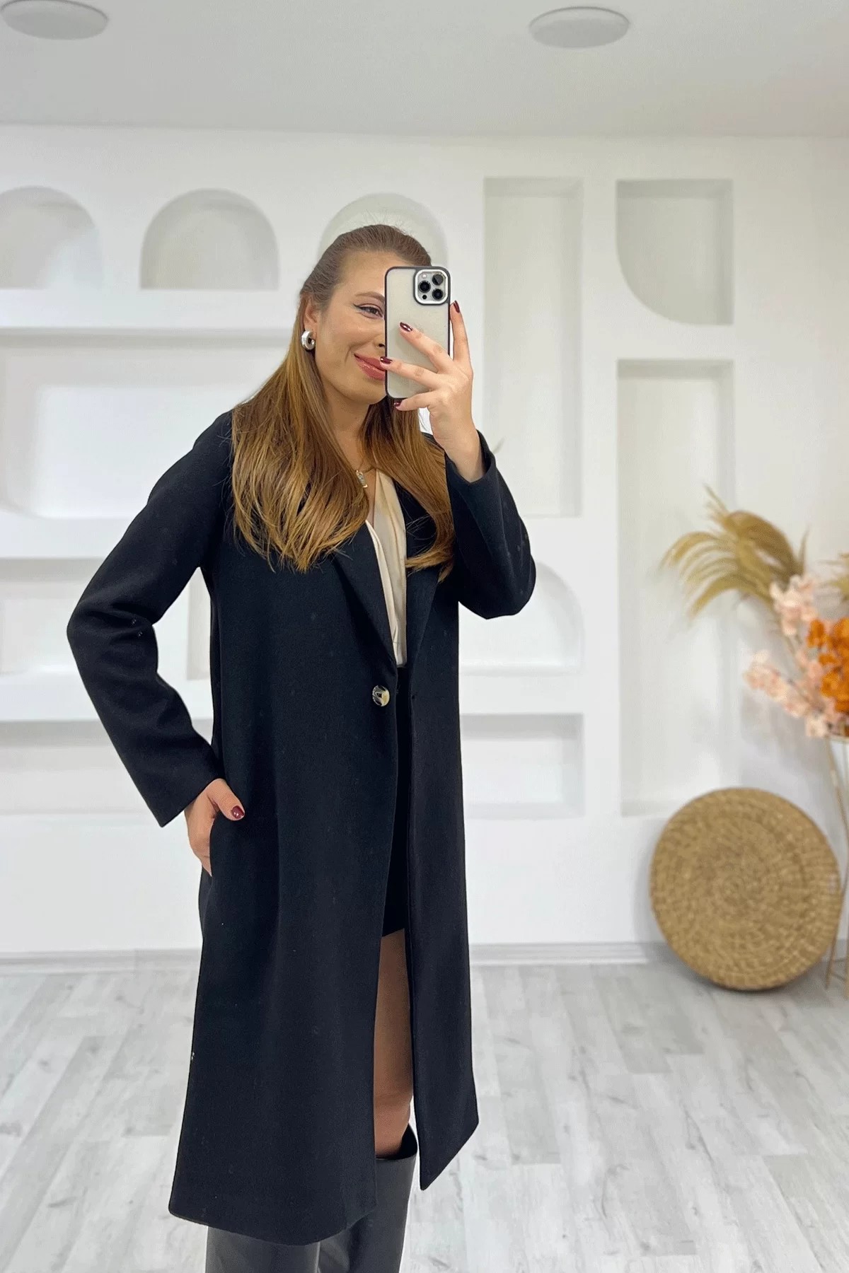 Zara Kaşe Siyah Kaban