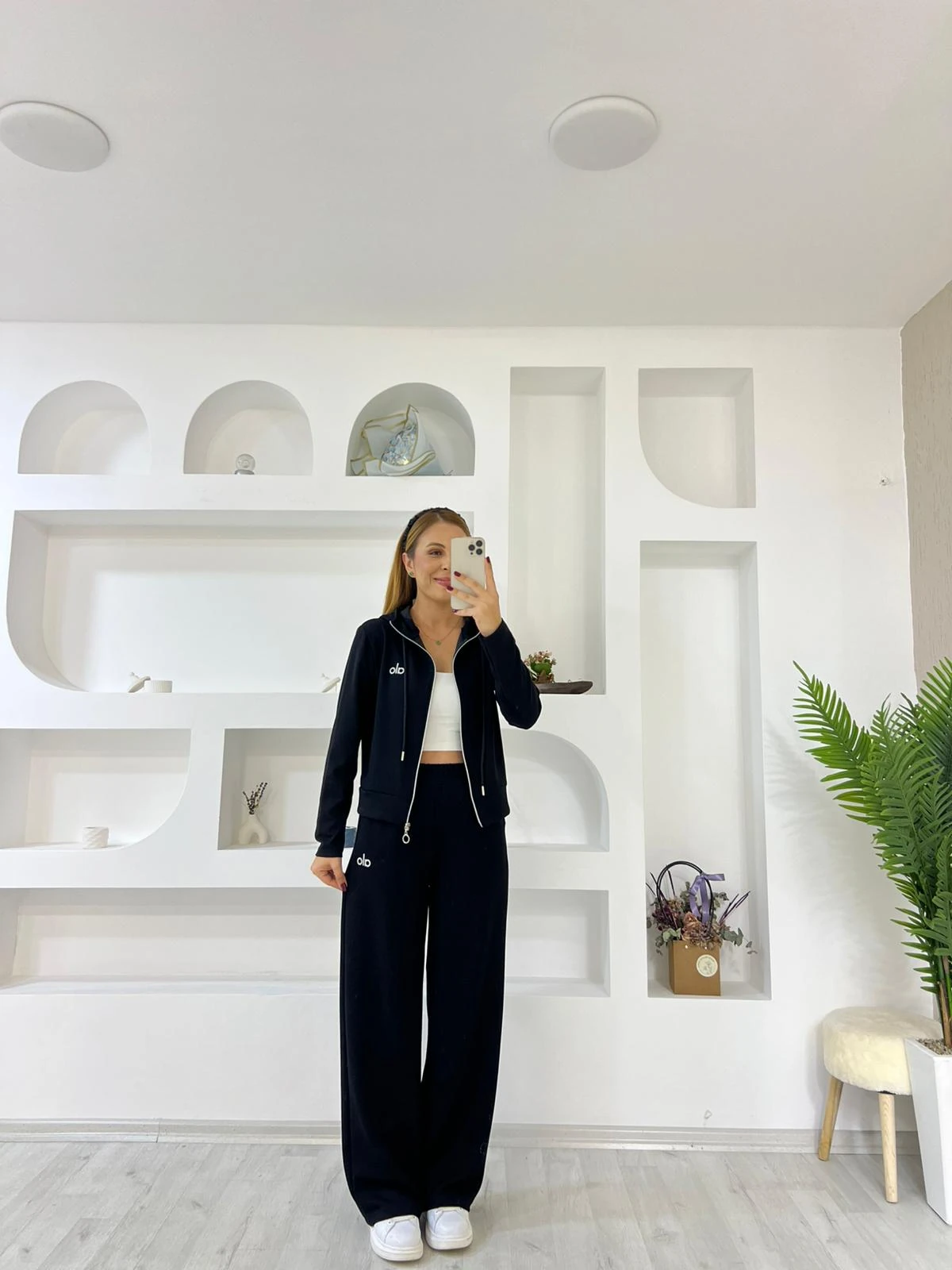 Modal Kumaş Alo İkili Takım - Siyah