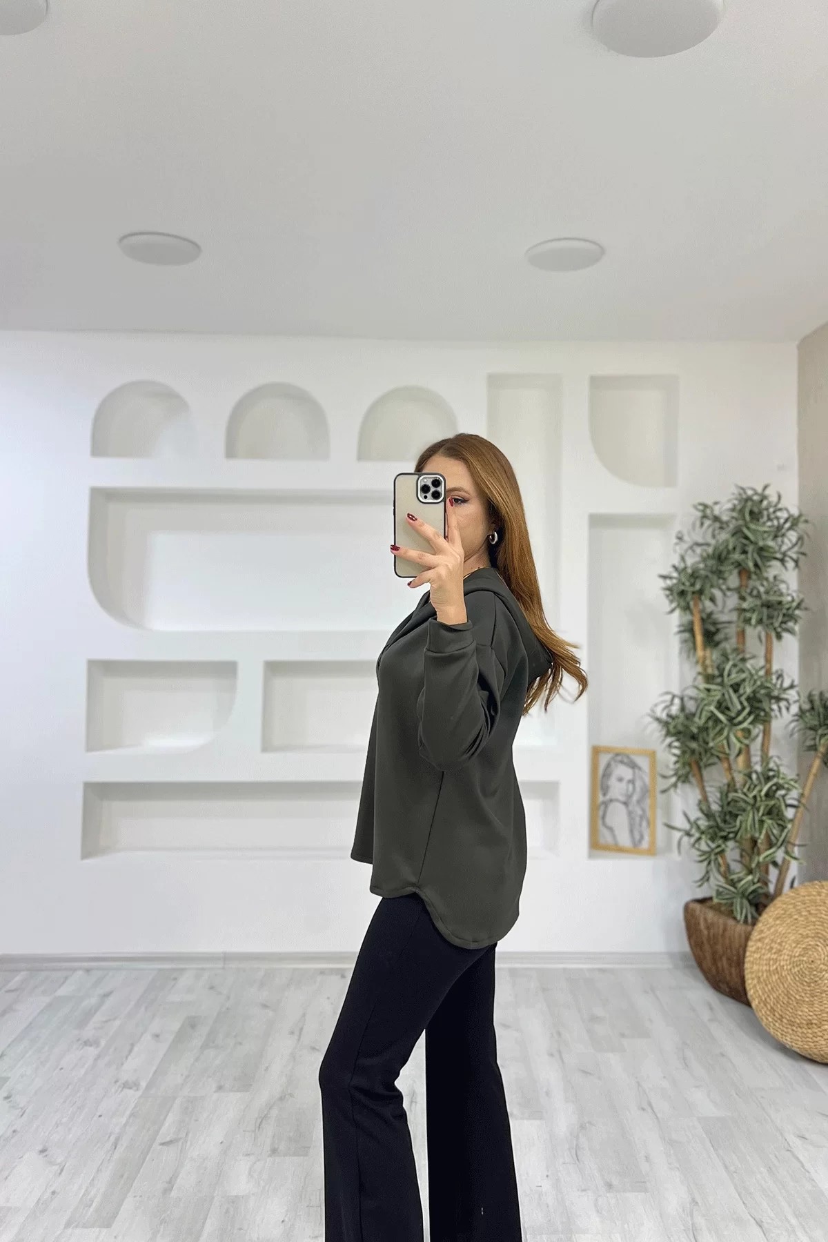 Scuba Kumaş Haki Sweatshirt