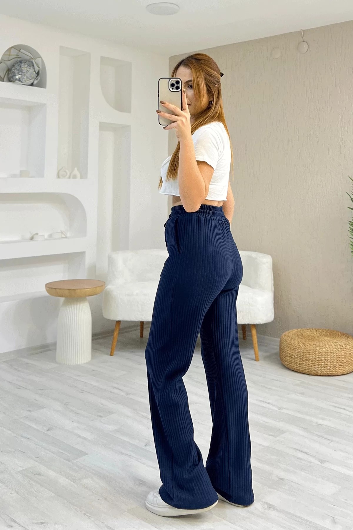 Fitilli Kaşkorse Lacivert Pantolon