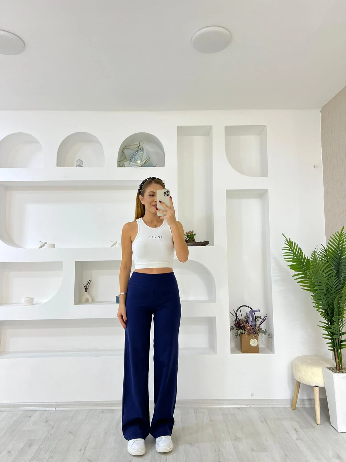 Oys Bol Paça Tayt Pantolon - Lacivert