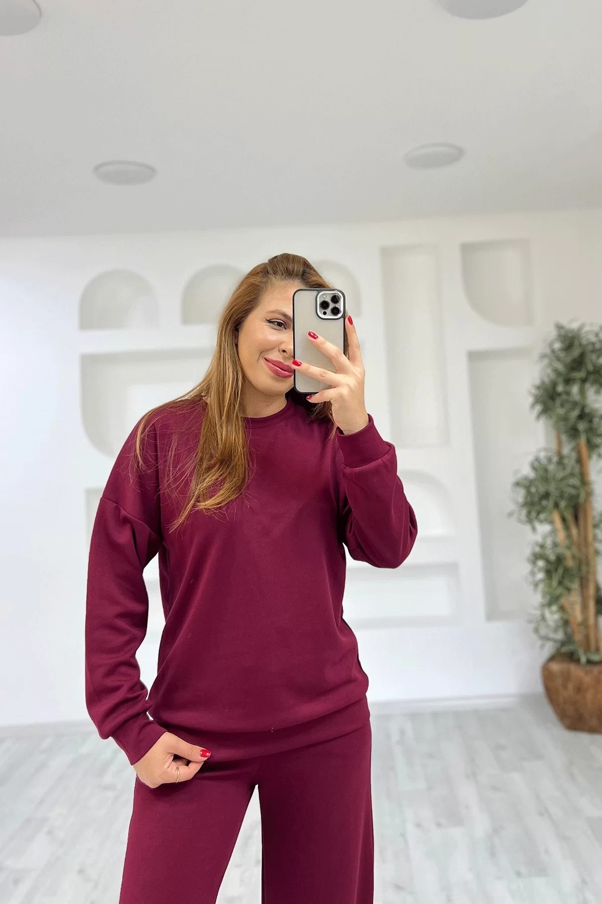 Model Kumaş Bordo İkili Takım