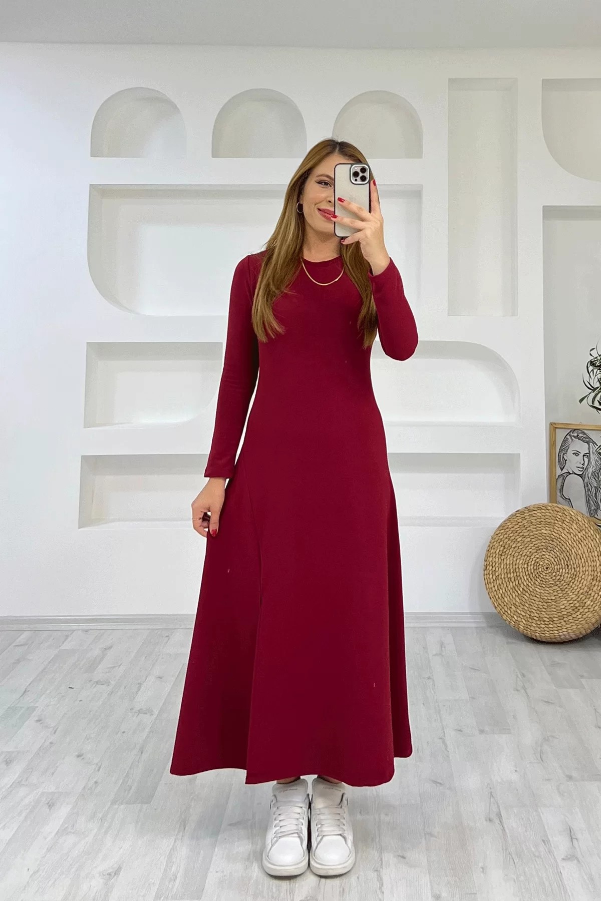 Ottoman Maxi Kırmızı Elbise