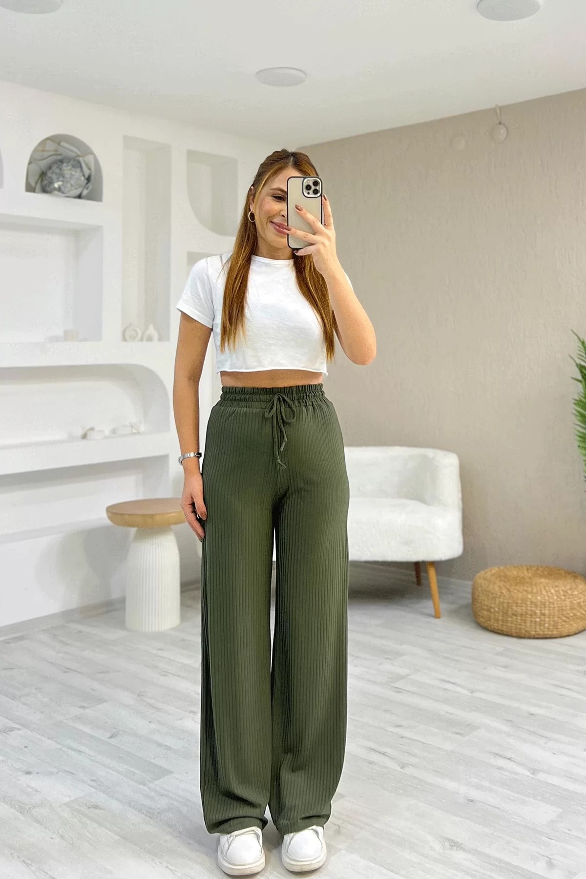 Fitilli Kaşkorse Yeşil Pantolon