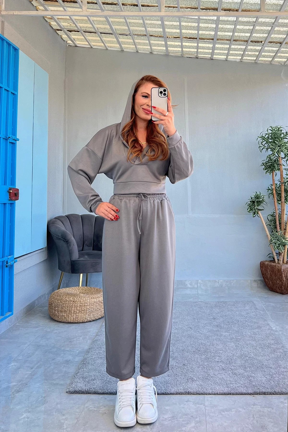 Oysho Crop Gri Takım