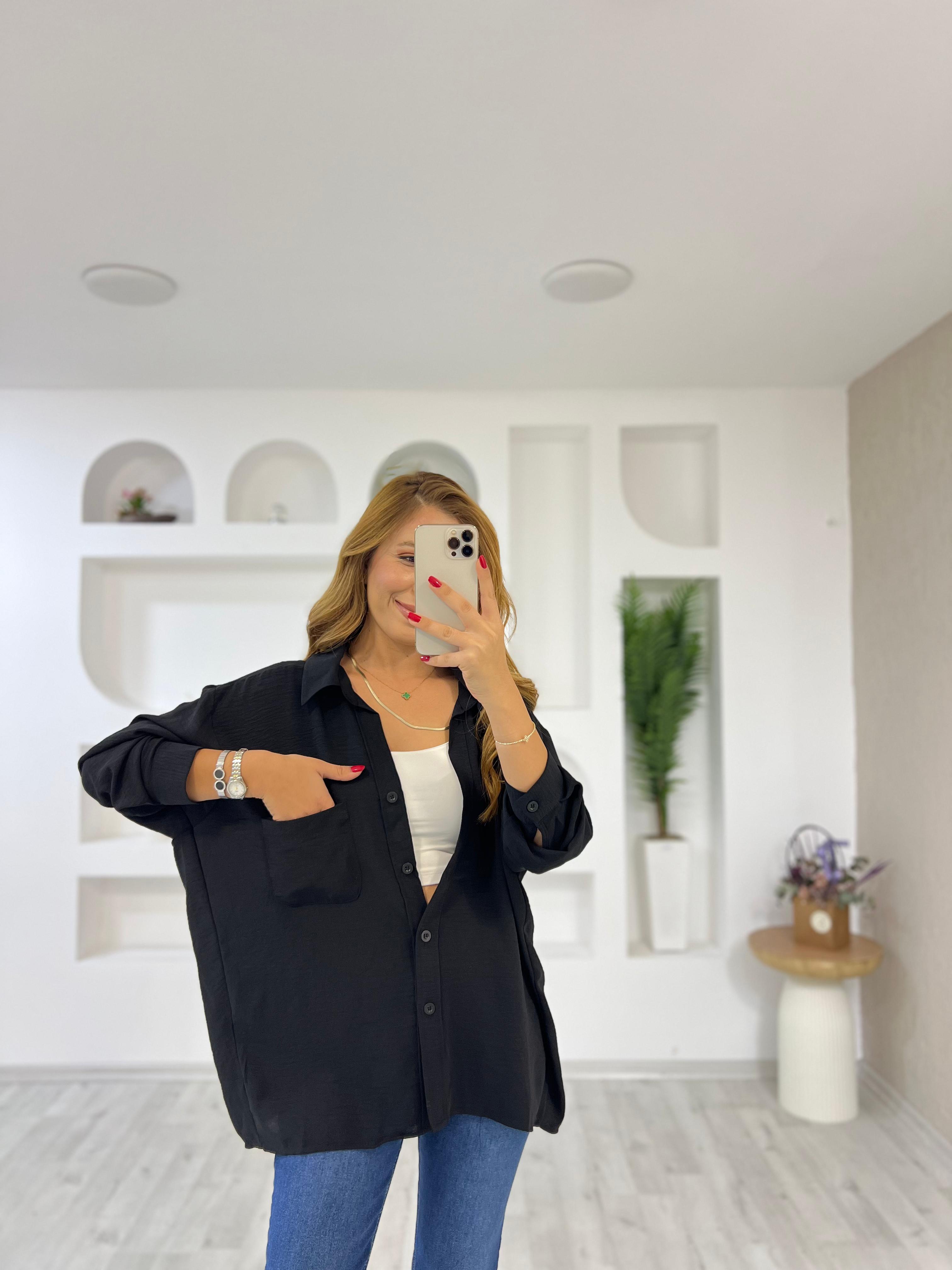 Ayrobin Gömlek  - Siyah