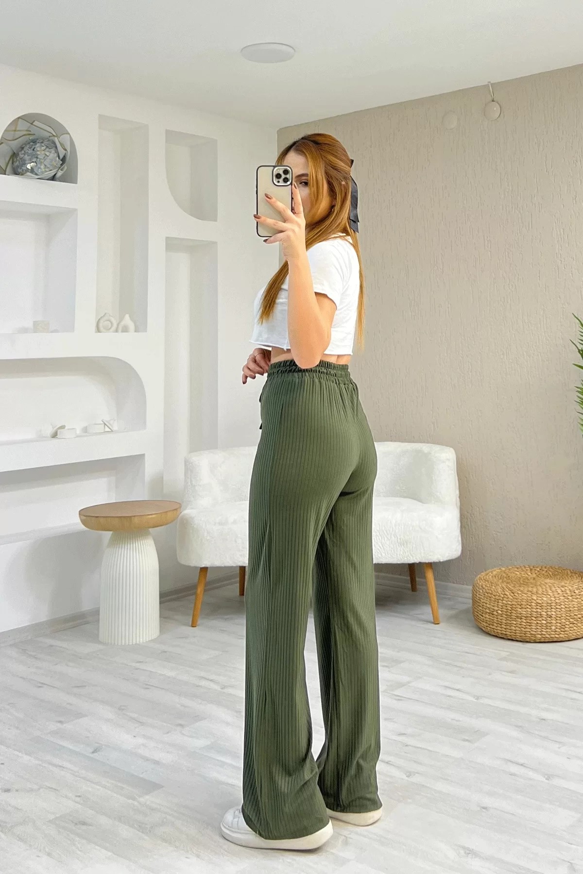 Fitilli Kaşkorse Yeşil Pantolon