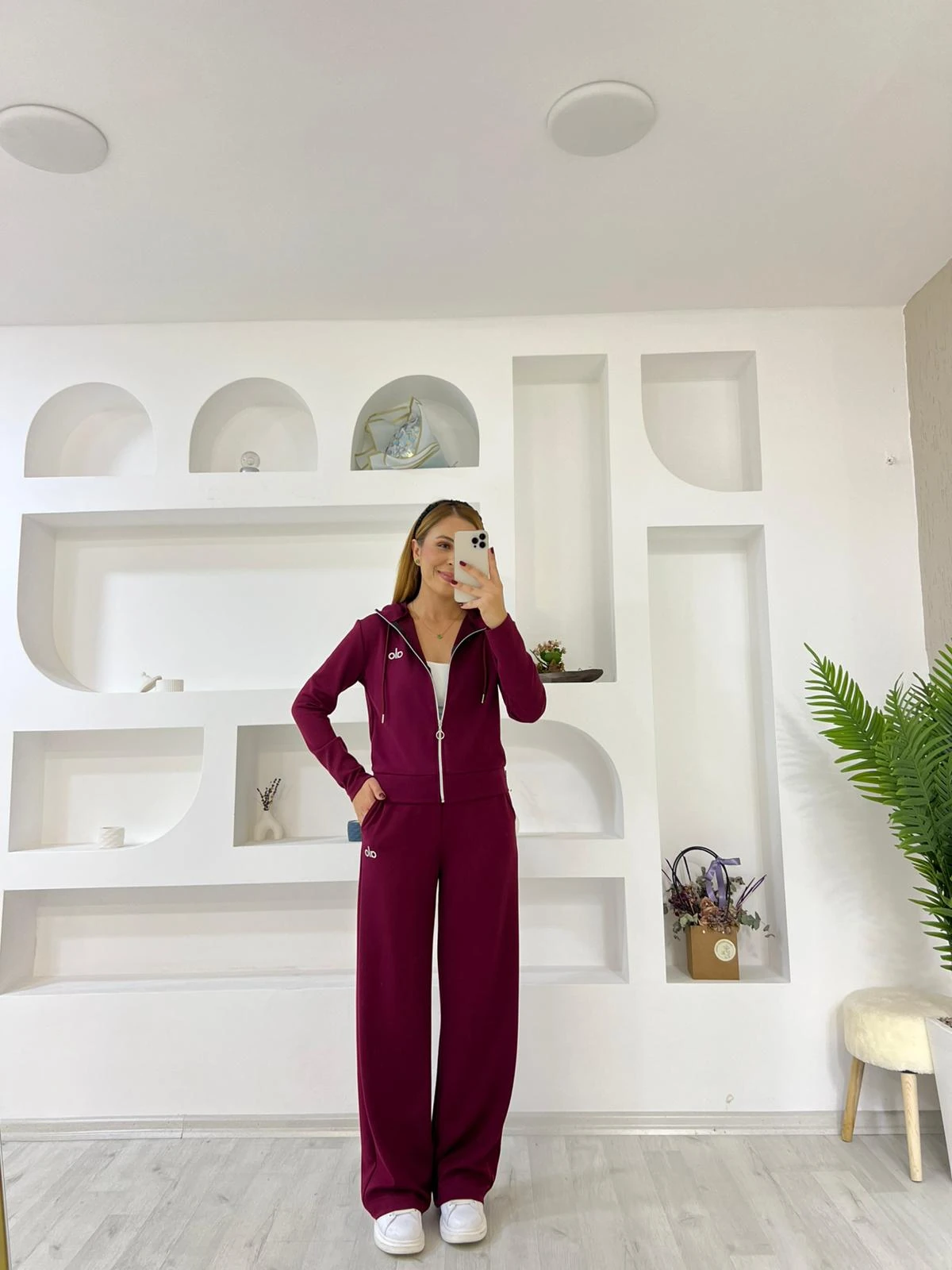 Modal Kumaş Alo İkili Takım - Bordo