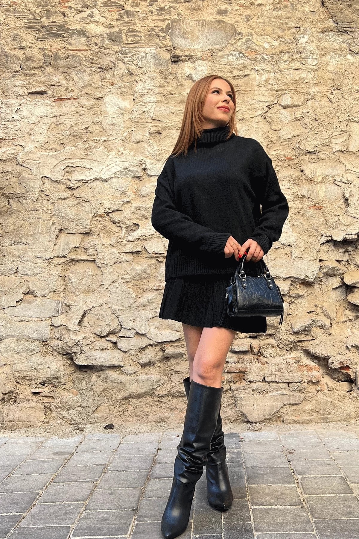 Triko Etekli Takım Siyah