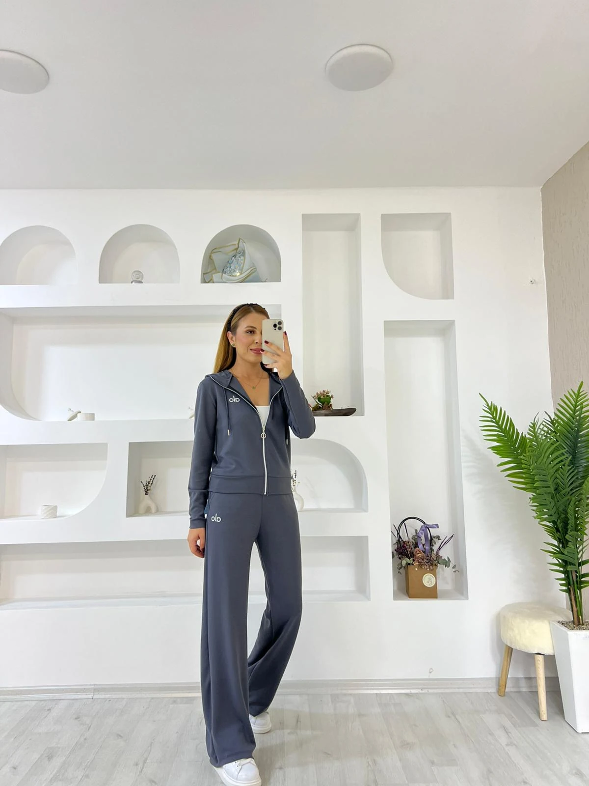 Modal Kumaş Alo İkili Takım - Antrasit