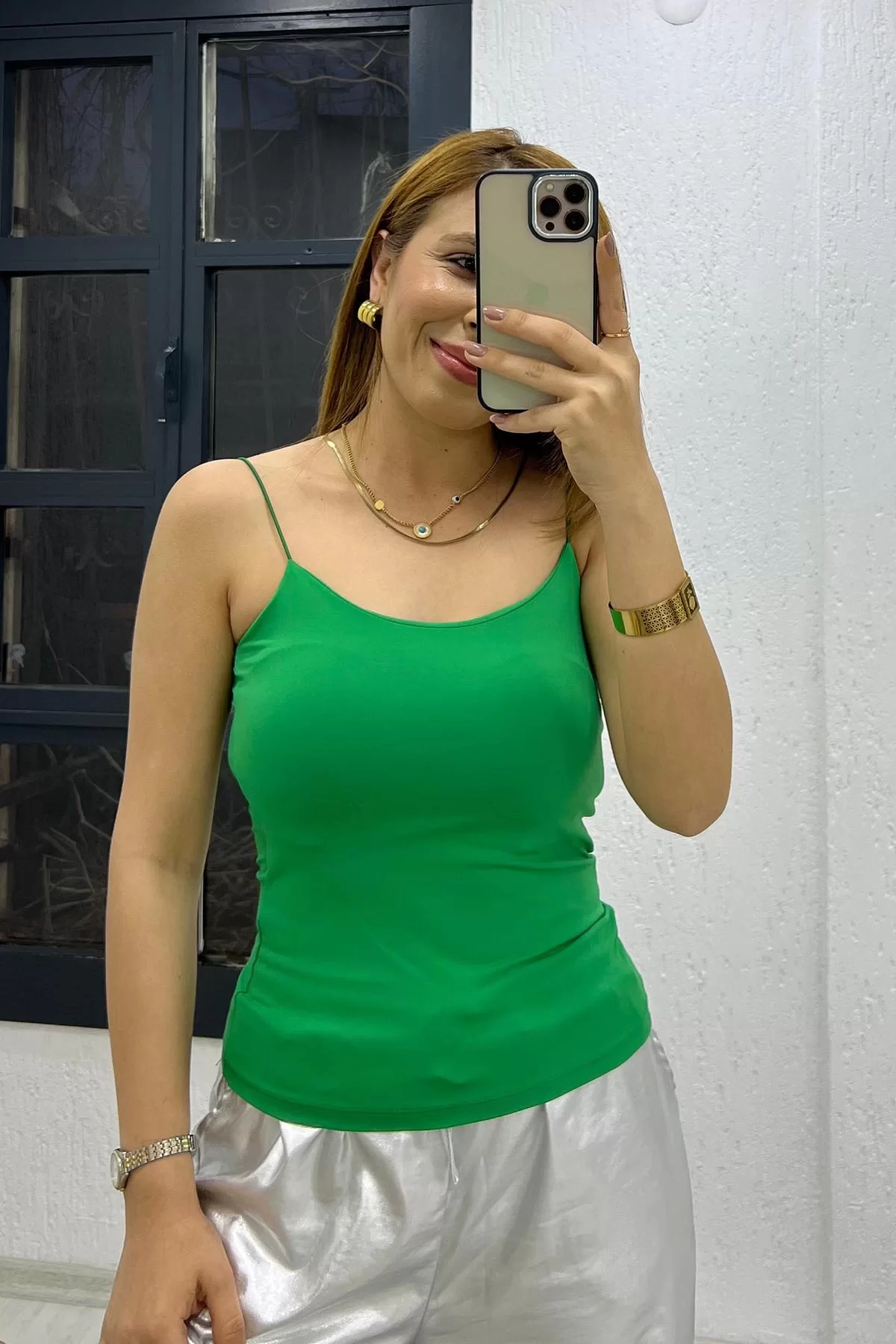 Sandy Kumaş İçi Tulumlu Atlet Yeşil