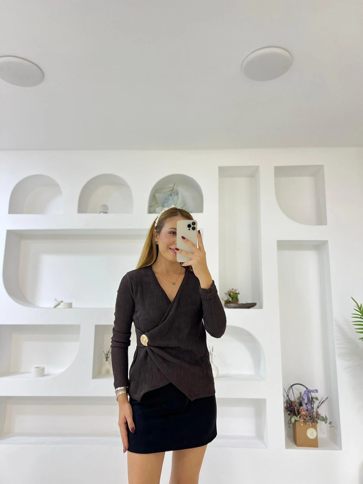 Tokalı Bluz - Siyah