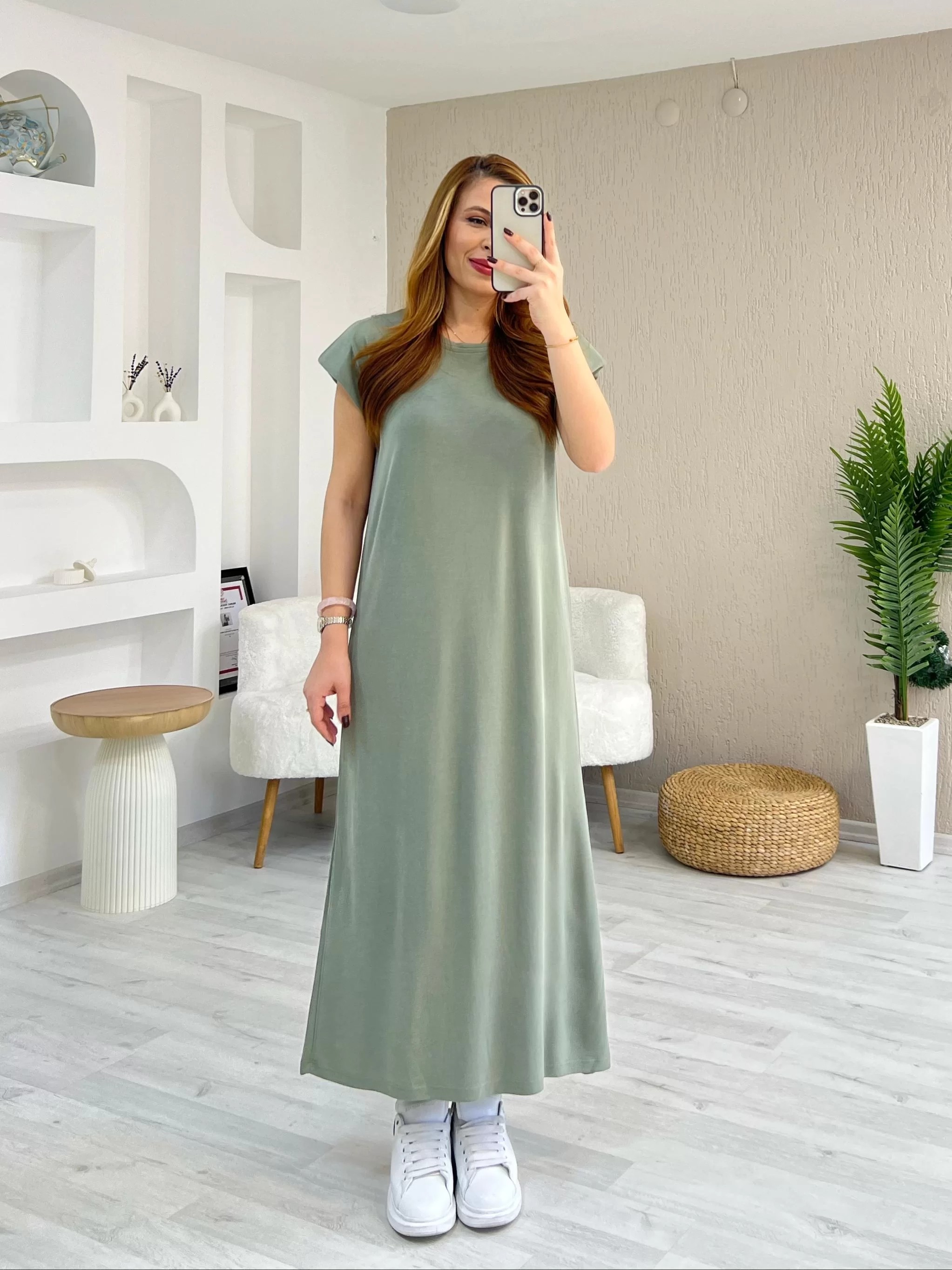 Oysho Vatkalı Pike Elbise Mint Yeşili