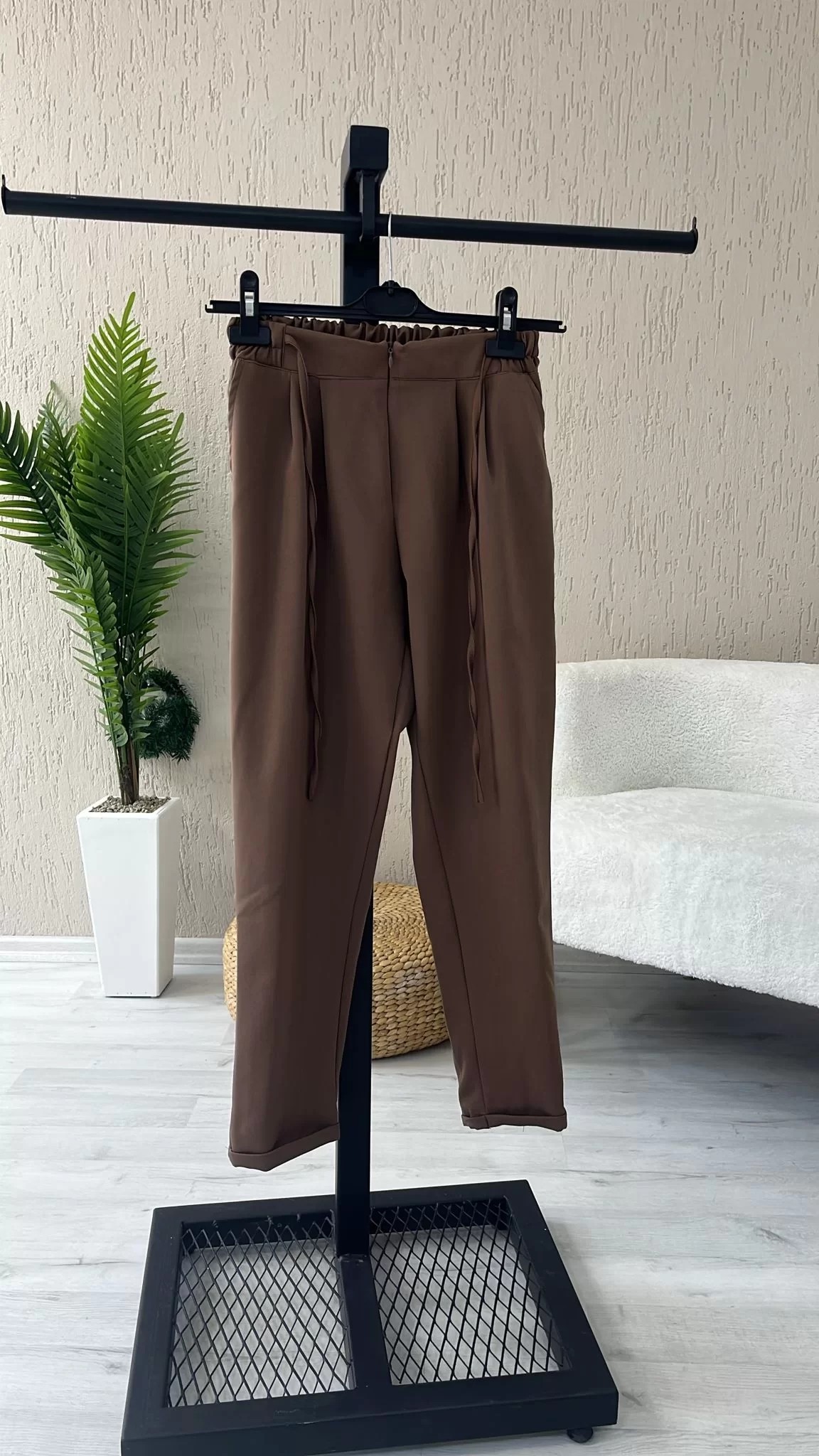 Duble Paça Pantolon Kahverengi