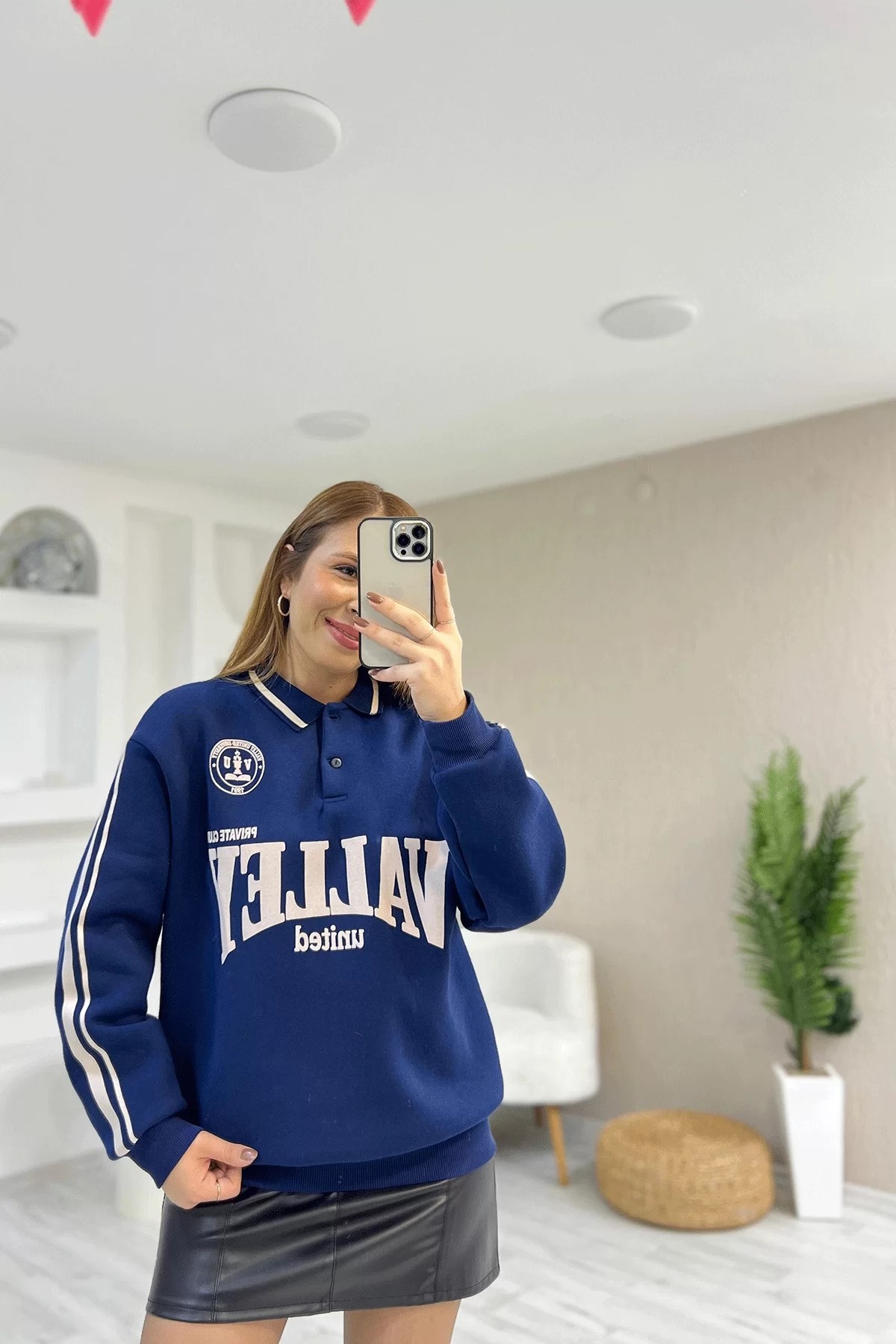 Valley Yazılı Lacivert Sweatshirt