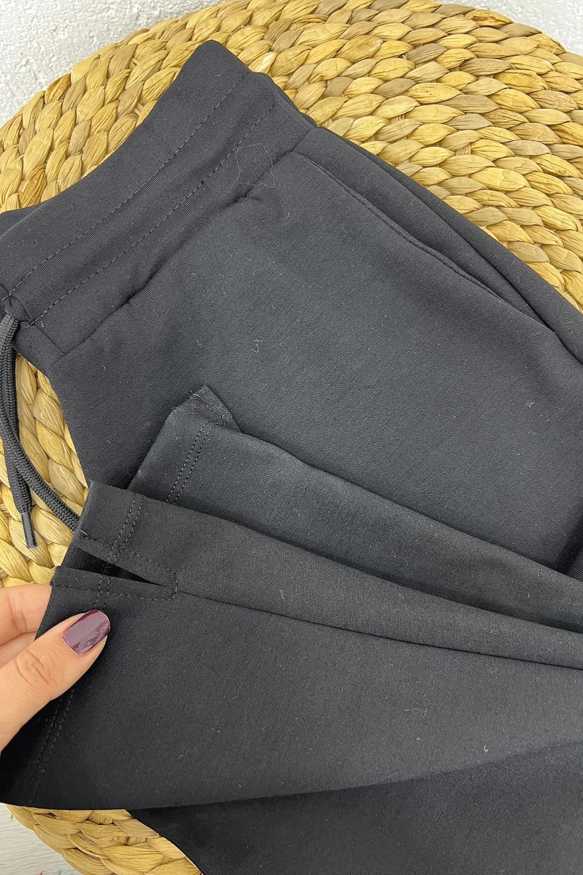 Oysho Kumaş Paça Yırtmaçlı Siyah Eşofman Altı