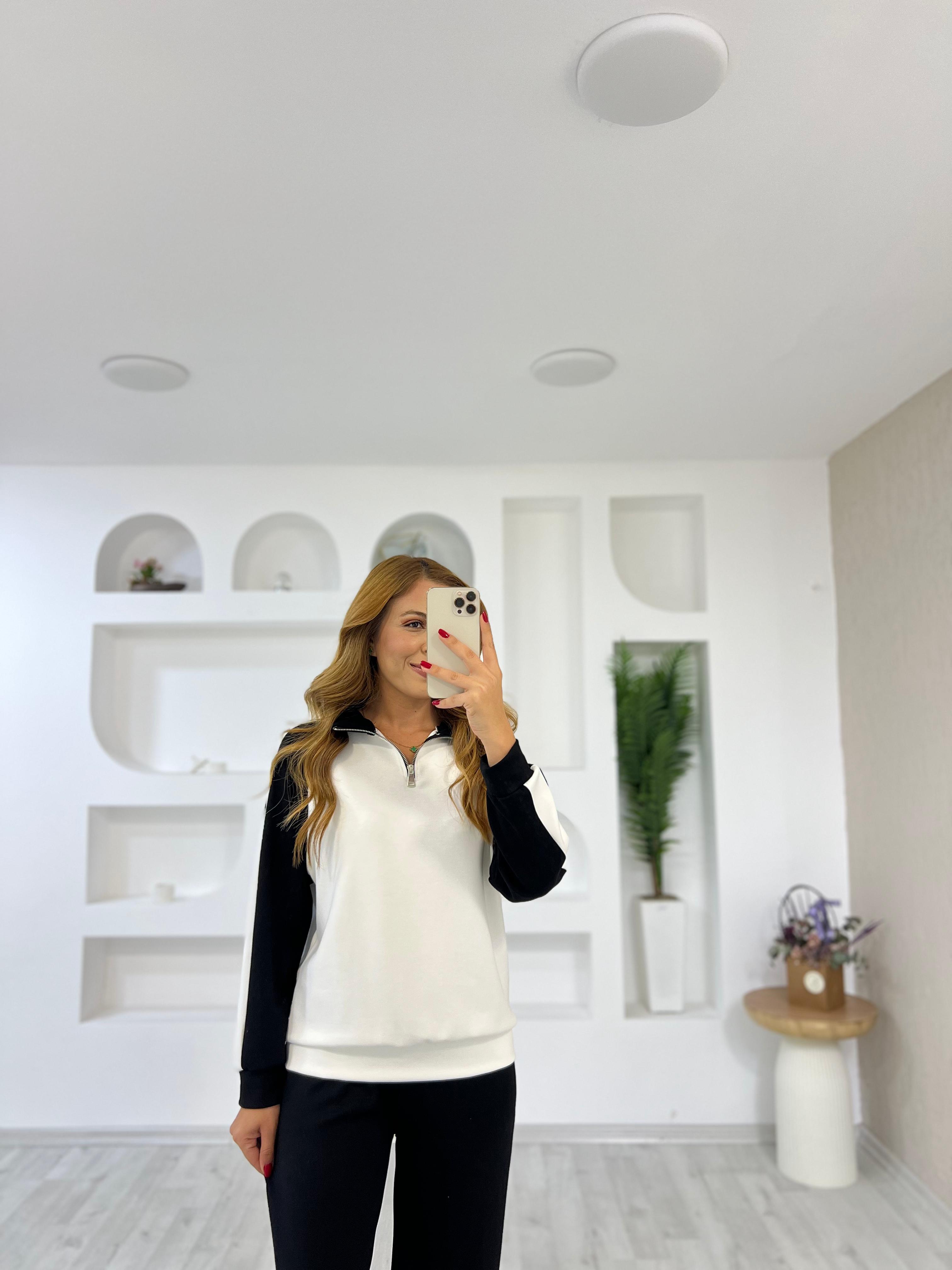 Modal Garnili Yaka Fermuarlı Takım 