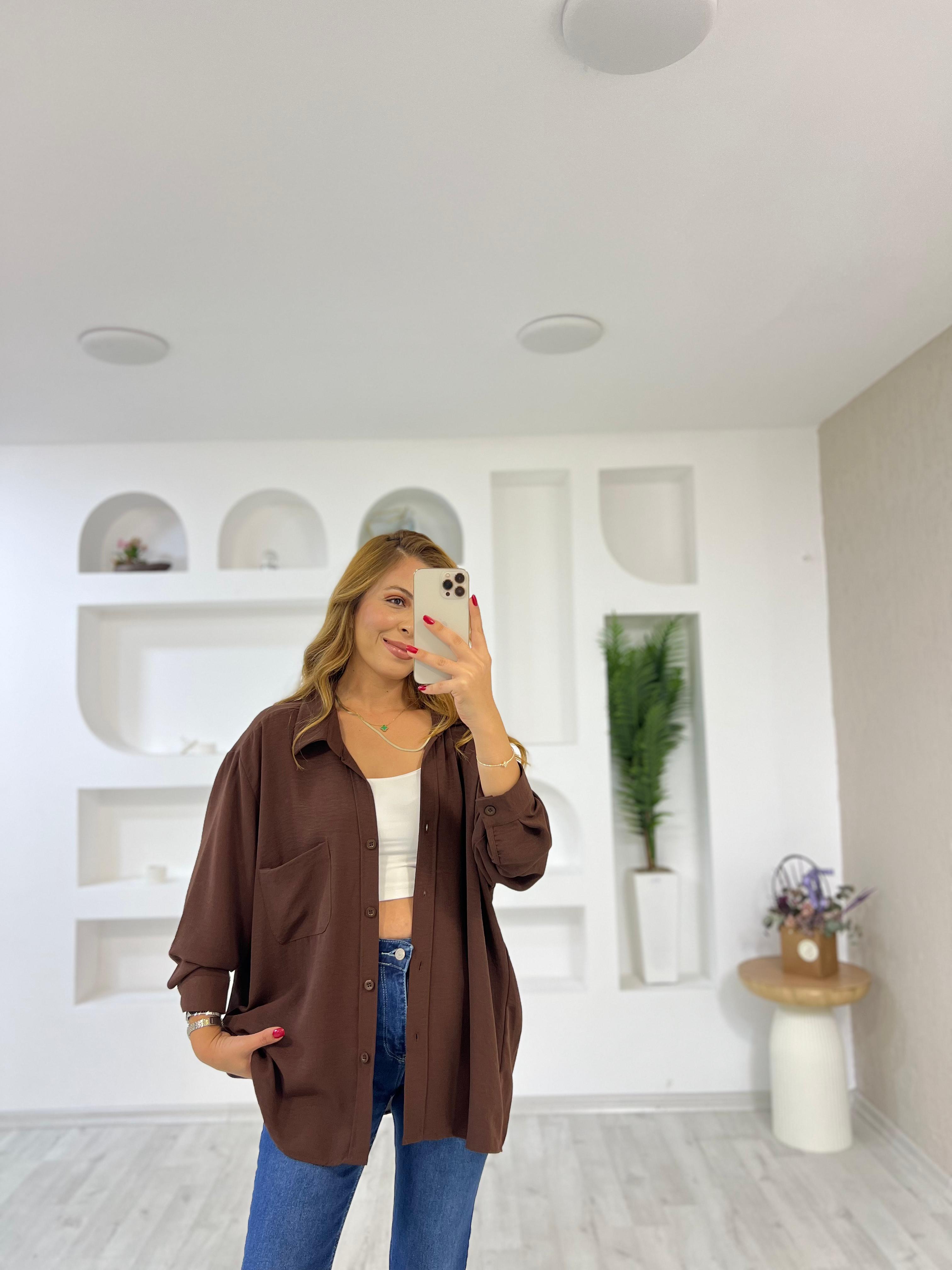 Ayrobin Gömlek  - Kahverengi