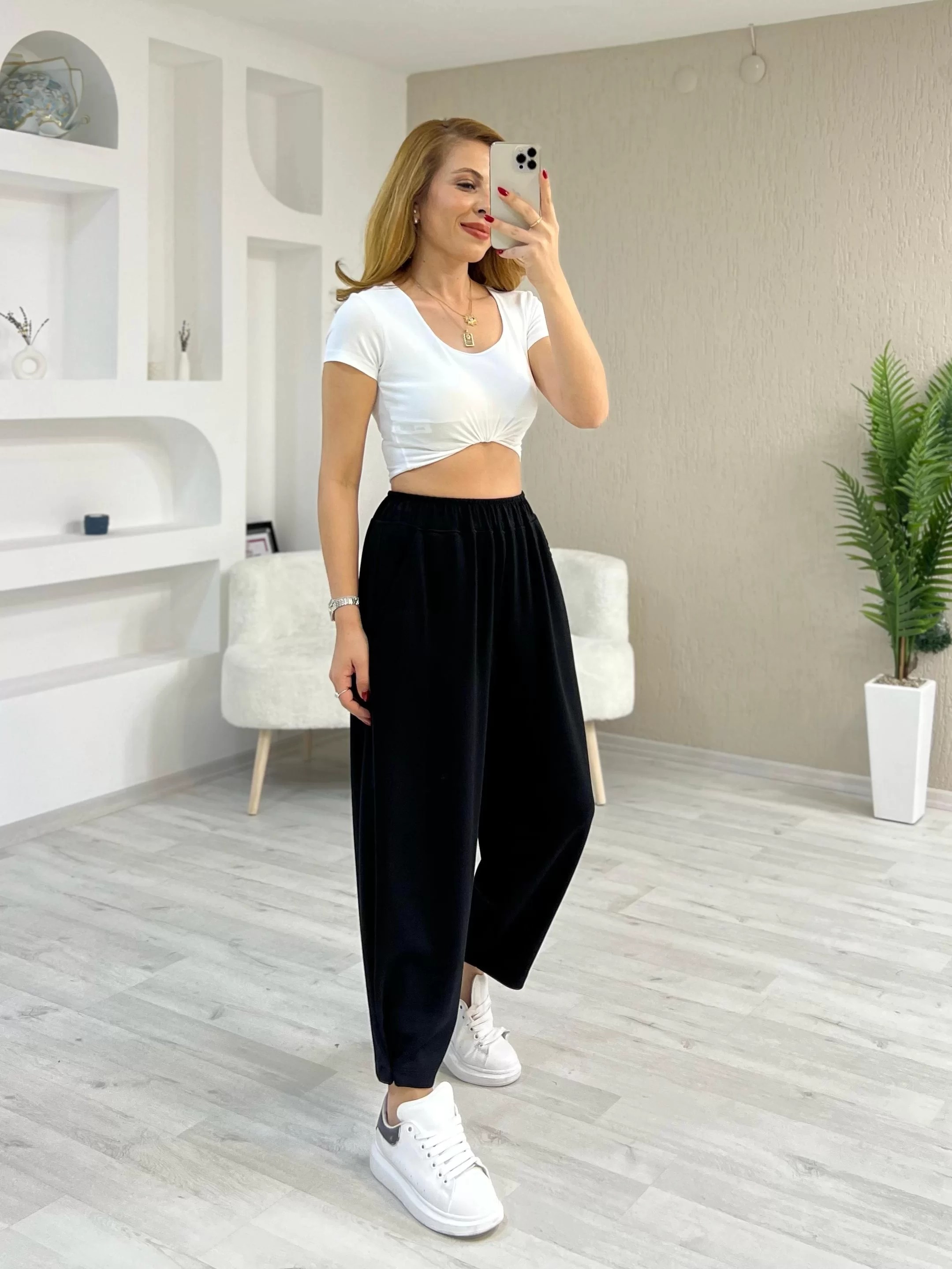 Oysho Kumaş Şalvar Siyah