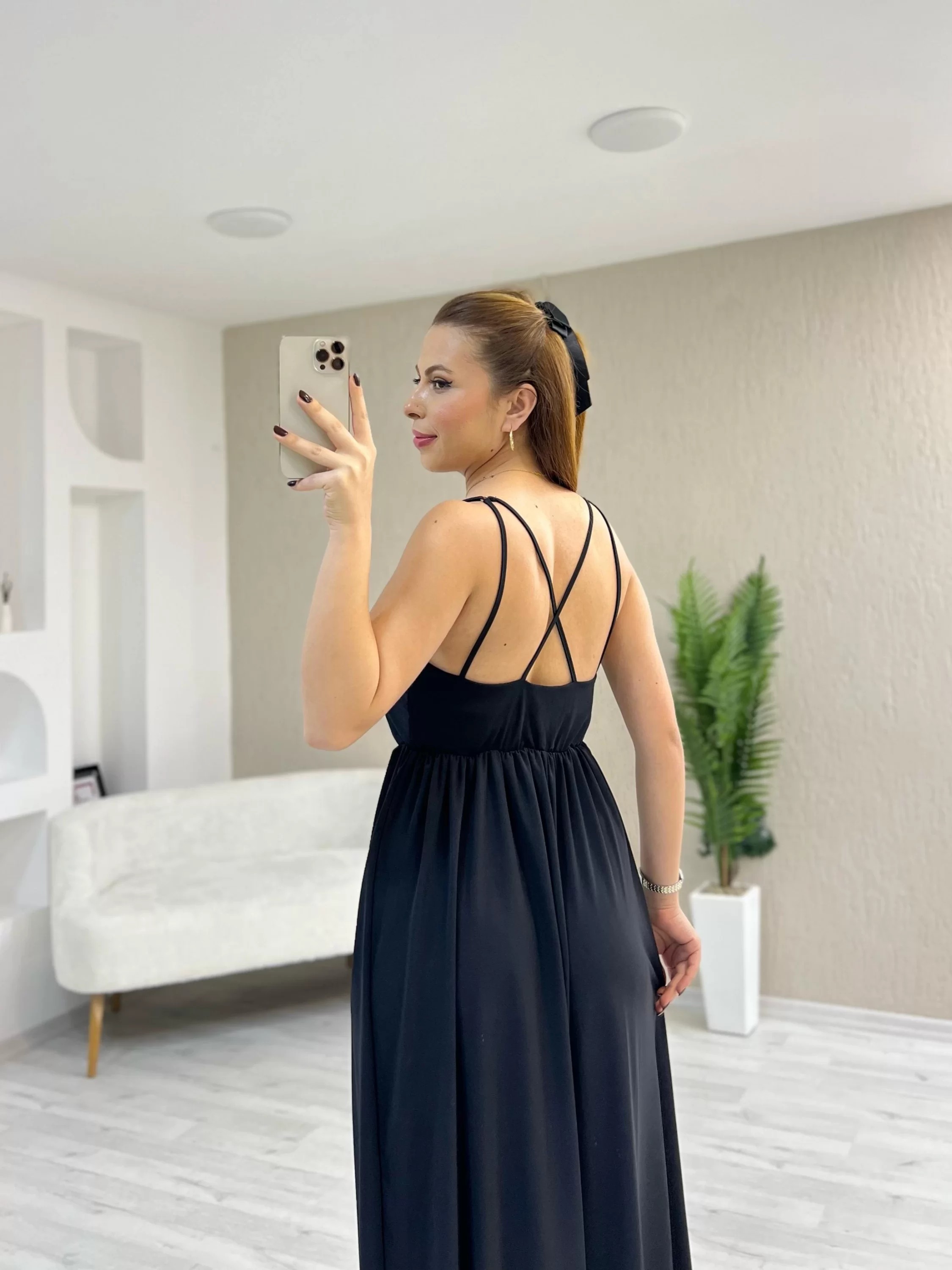 Ayarlı Çapraz Askılı Tulum Siyah