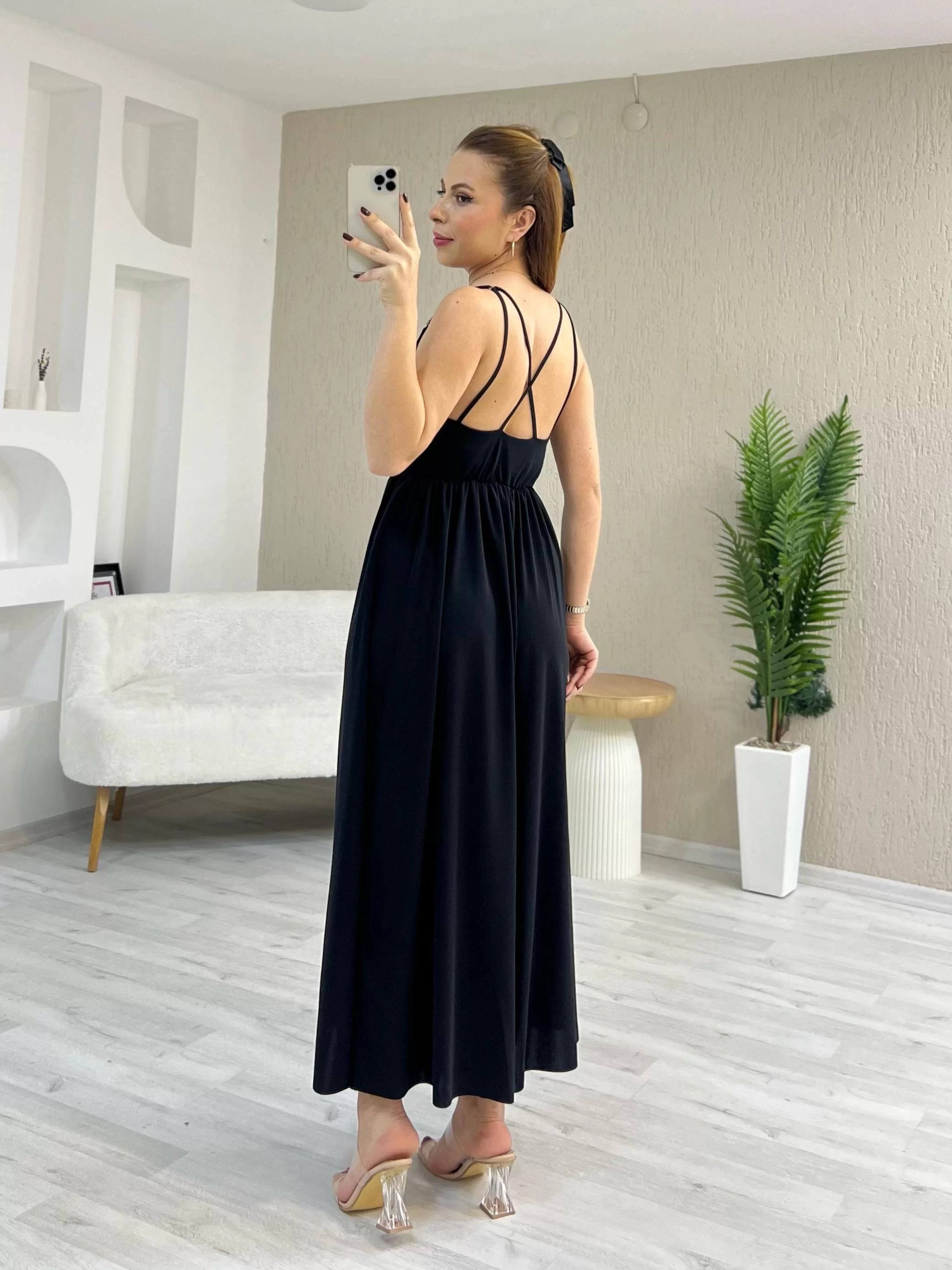Ayarlı Çapraz Askılı Tulum Siyah