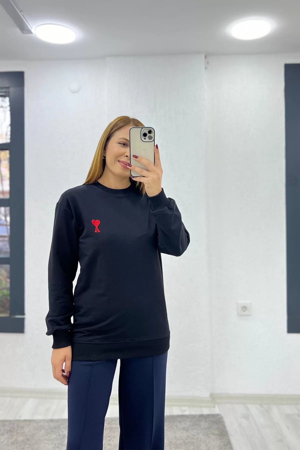 Ami LOGO Siyah Sweatshirt