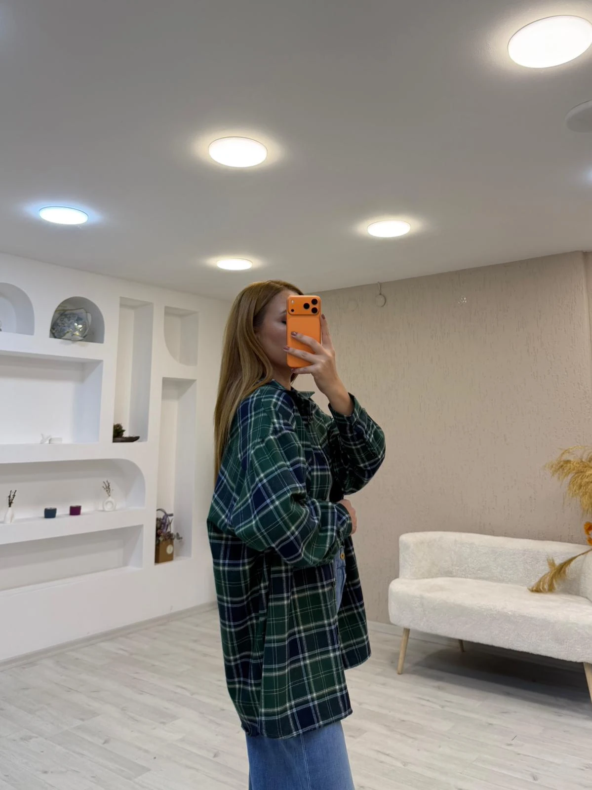 Ekose Pamuk Oversize Gömlek