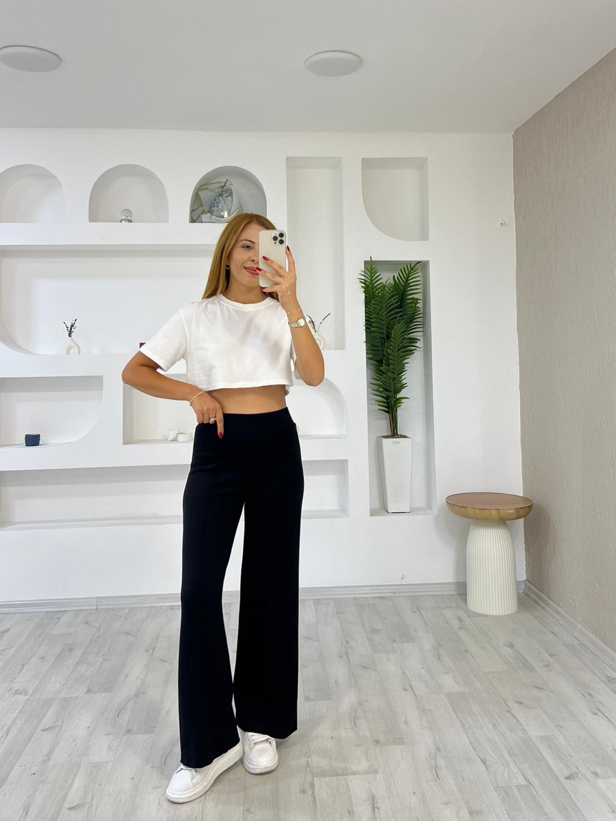 Oysho Çımalı Pantolon  - Siyah