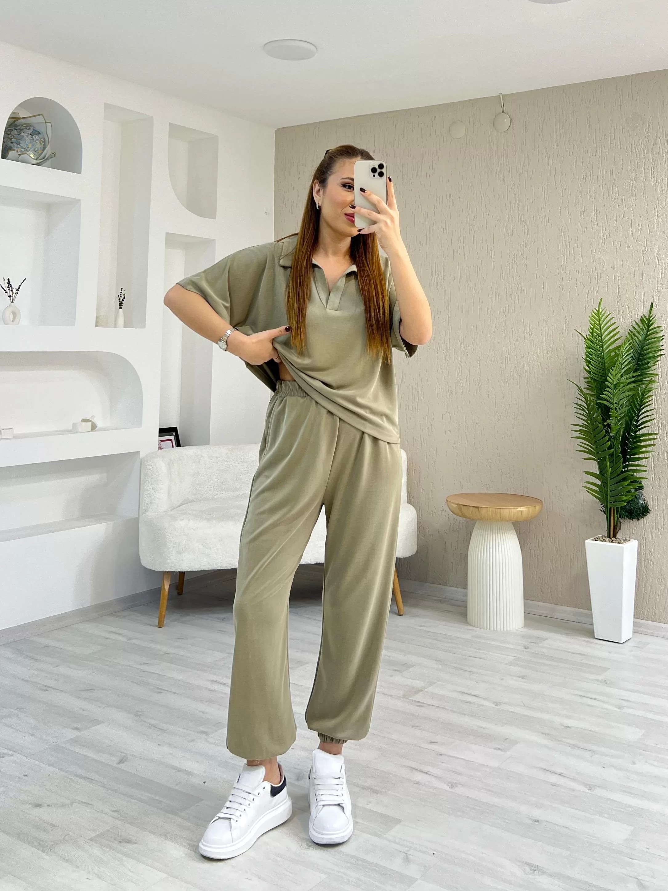 Oysho Polo Yaka Pike Takım Yeşil