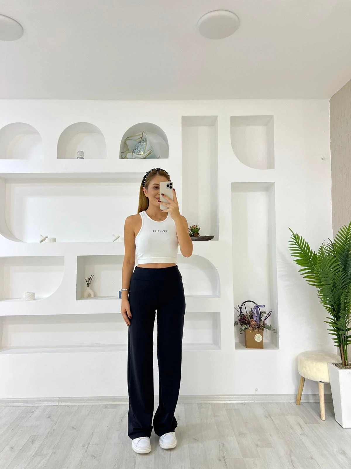 Oys Bol Paça Tayt Pantolon - Siyah